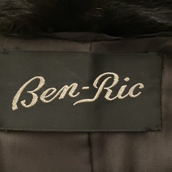 Vintage Ben-Ric Black Real Ranch Mink Half-length Jacket Scarf attached like new - Picture 6 of 6